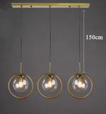 suspension or transparent moderne lampe pendentif verre boule chambre salon étude hall