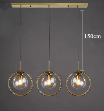 suspension or transparent moderne lampe pendentif verre boule chambre salon étude hall