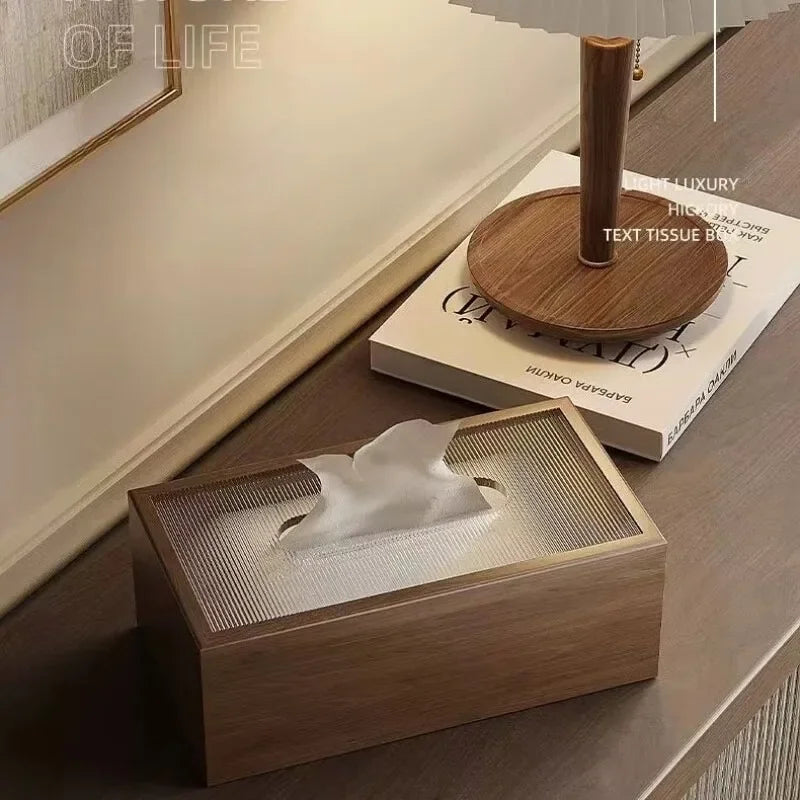 boîte mouchoirs bois blanc moderne minimaliste mouchoirs tissu texture élégante intérieur décoration quotidienne table