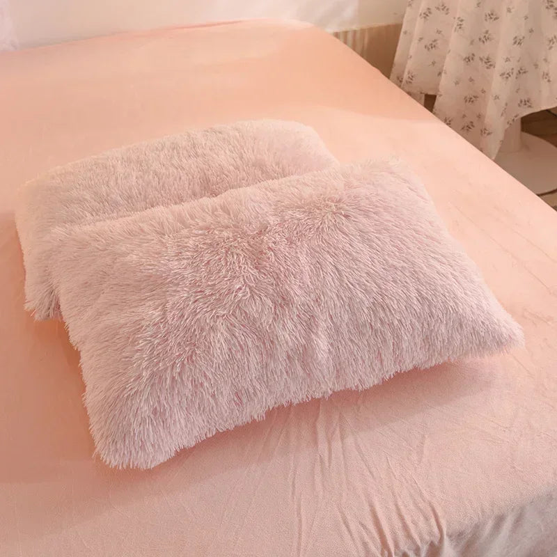 Housse de couette et taies d'oreiller rose