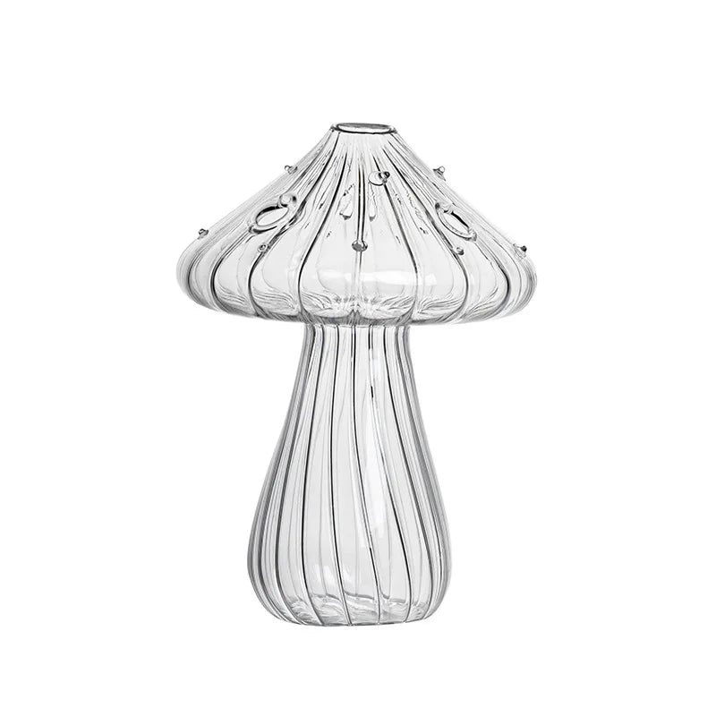vase champignon transparent moderne rouge vert rose marron jaune