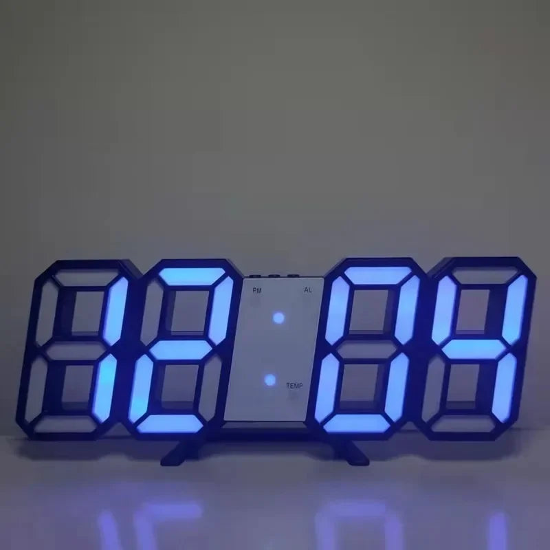 horloge digitale led carrée table moderne minimaliste blanc gris lumière