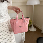 sac main toile polyester couleur rose rouge noir blanc jaune moderne casual poignées fermure