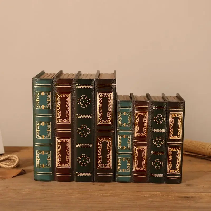 boîtes rangement vintage ornements livre décorative réutilisables ornement doré motifs géométriques