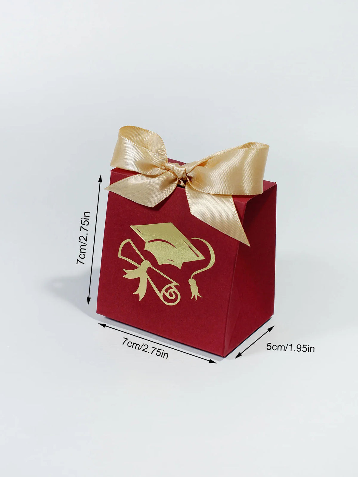 boîtes cadeaux blanc rouge ruban satiné graduation cap classique 100 pièces opaques festives anniversaire