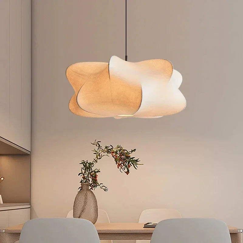 Suspension lumineuse moderne soie blanc ondulée salon 2000 82000 lumens 90 260V