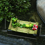 statue grenouille résine décorative jardin étang fleurs lotus sculpture animal décor maison extérieur vert