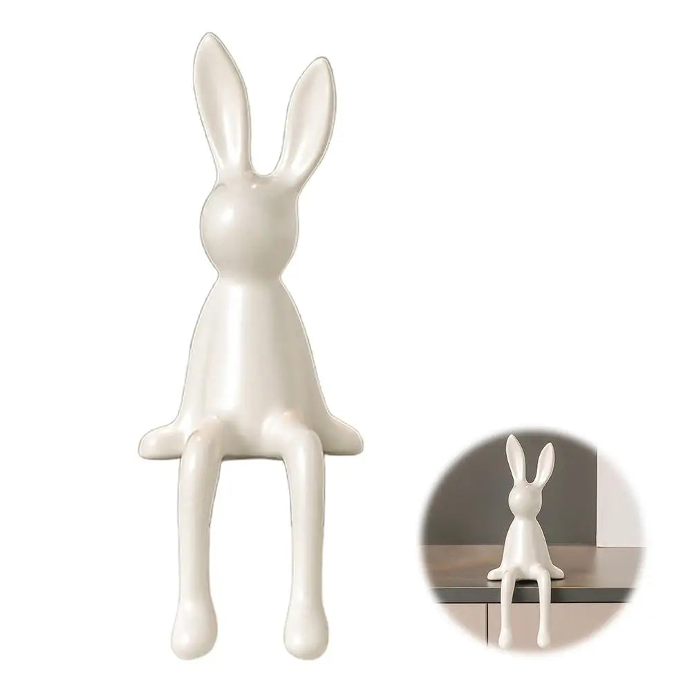 figurine céramique moderne blanc noir doré argenté pailleté minimaliste salon entrée armoire TV ornement