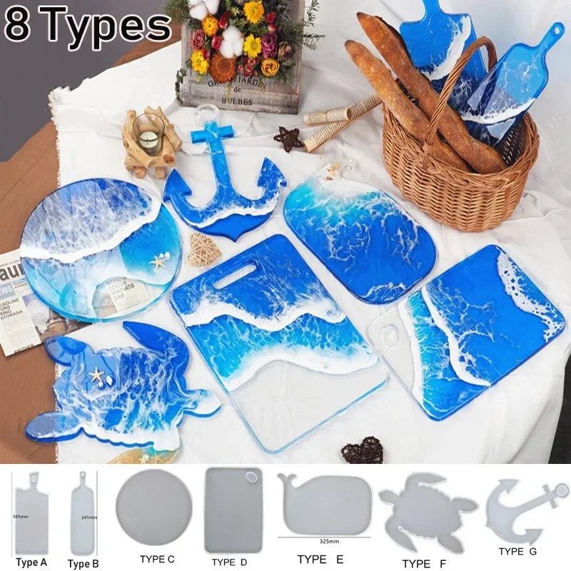 plateau silicone moderne rectangulaire rond vague motif opaque décoration maison bleu animal compagnie fixations