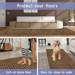tapis moderne polyester antidérapant rayures horizontales marron rouge gris couloir facile nettoyer