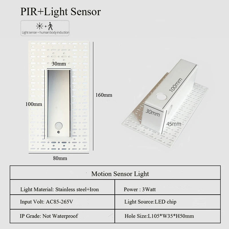 Plaque lumière LED intégrée moderne perforée blanc sensoriel 100 240V