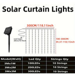 rideau lumineux led solaire multicolore moderne 3m 1m 100 ledsextérieur nocturne festive decoration
