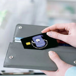 film autocollant carte bancaire violet dessin animé sourire réutilisable étanche