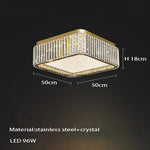 plafonnier moderne doré cristal strass brillant led 4200k 3000k 6000kversible