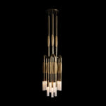 lampe suspension moderne verre bois structure métal noir salon chambre