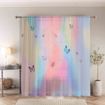 rideau papillons pastel floral transparent moderne métalliques fenêtre chambre salonhôtel