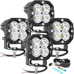 feux travail led 30w noir orange quadrillé combo spot flood vtt suv moto