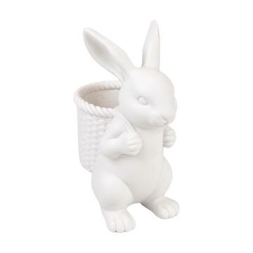 cache pot forme lapin motif végétal blanc vert rose décoration intérieur pâques animalier sculpté