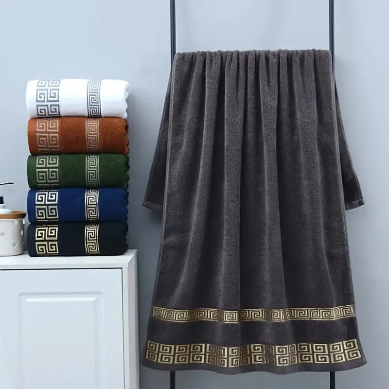 serviettes bain coton noël motif géométrique noir gris vert bleu marron blanc classiquespaque