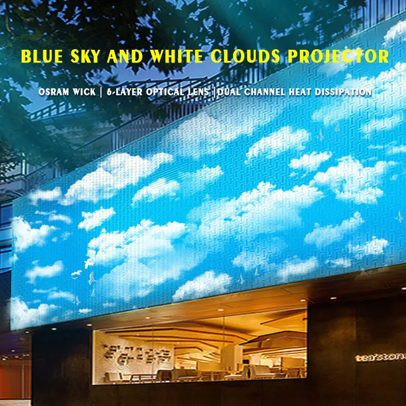 projecteur effets lumineux nuages bleu blanc moderne télécommandeextérieur led ip65 aluminium