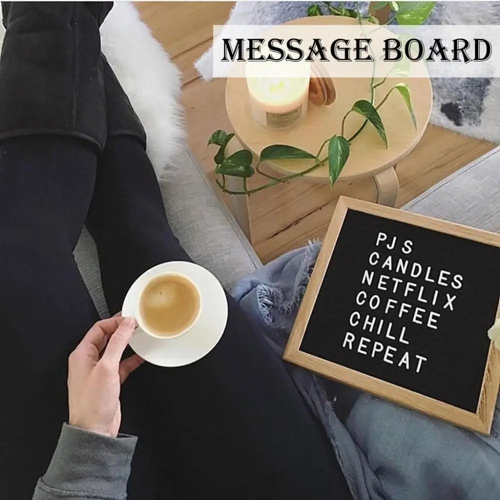 tableau messages liège noir lettres métal clips moderne minimaliste