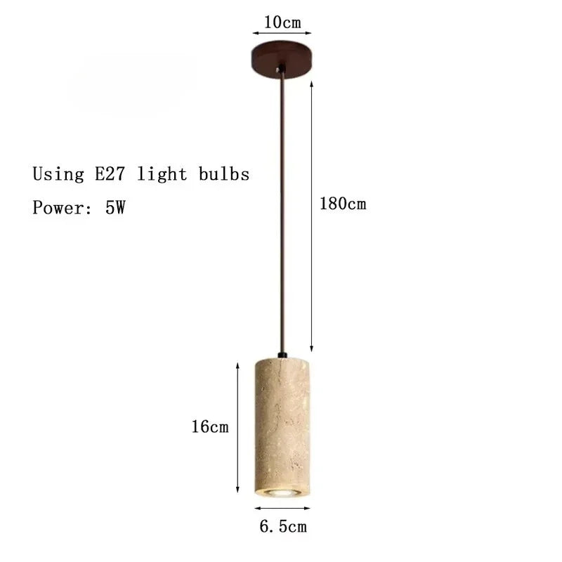suspension lumineuse moderne pierre naturelle abatjour opaque câble métallique chambre salon led