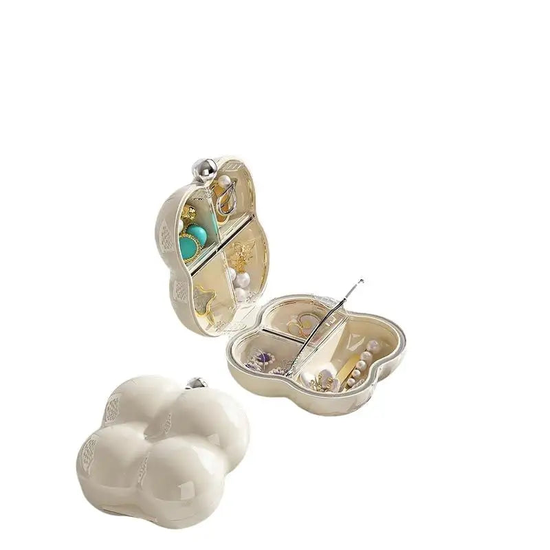 boîte bijoux blanche moderne boîtes rangement bague boucle oreille collier plastique portable organisateur