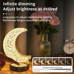 veilleuse lune forme 3d led rechargeable cristal décorative chambre fille moderne