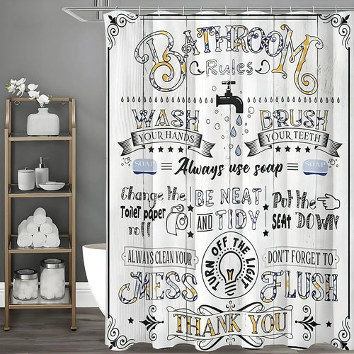 rideau douche blanc motif humoristique gouttes d'eau métalliques vintage 170x180cm 200x180cm