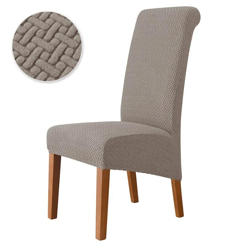 housse chaise mariage tissu carreaux beige moderne adhésif XL salon restaurant