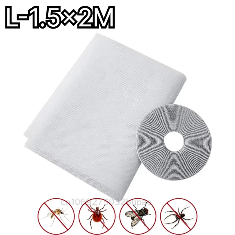 filet anti moustiques adhésif fenêtre blanc translucide maille fine modernerollable sans perçage easy install