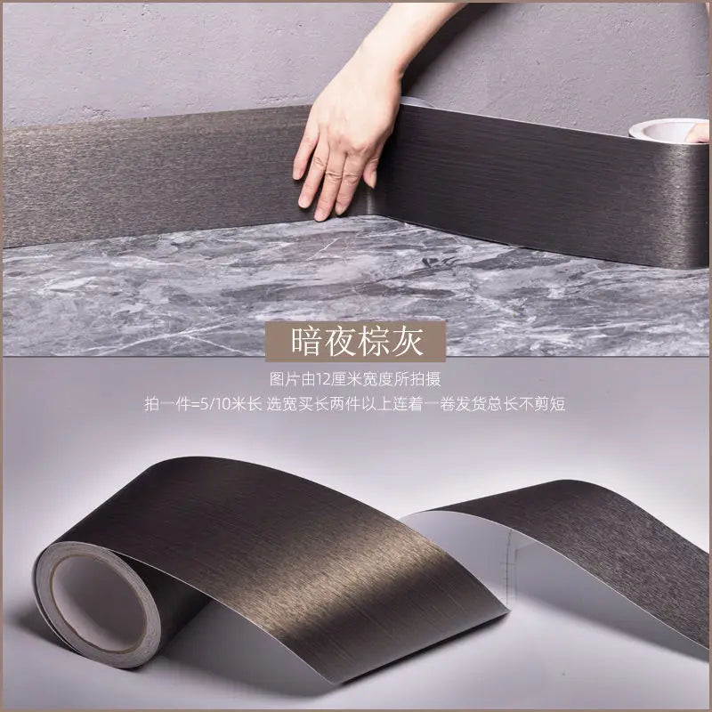 ruban decoratif adhesif or noir blanc marbre brillant moderne mur carrelage porte fenetre