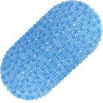 tapis bain bleu clair relief drainage moderne ventouses 24x16 pouces