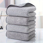 serviettes toilette rayées gris modernes absorbantes séchage rapide douces maison 75x35cm minimaliste