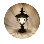 lampe table vintage aluminium bronze noir ajourée ip65 led e27