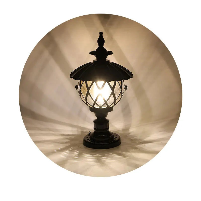 lampe table vintage aluminium bronze noir ajourée ip65 led e27