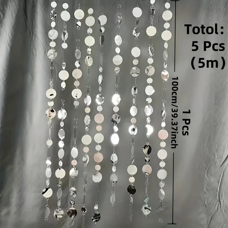 rideau paillettes argent blanc brillant decoration mariage anniversaire noel glamour
