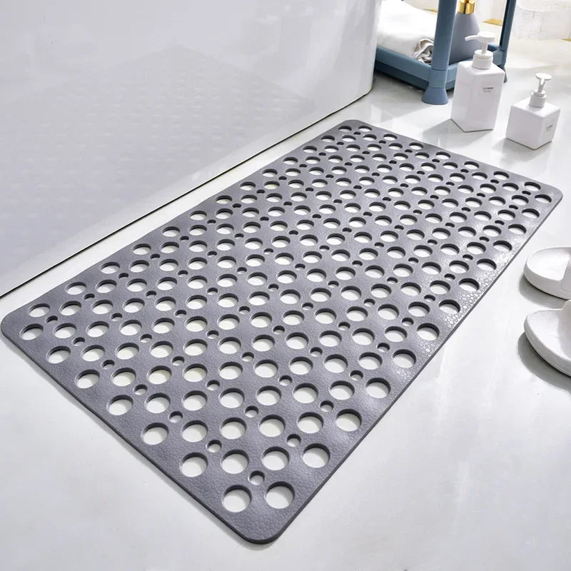 tapis bain antidérapant pvc tpe perforations ventouses moderne gris blanc