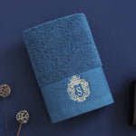 ensemble serviettes bain coton brodé grande serviette visage douche douce absorbante couleur unie