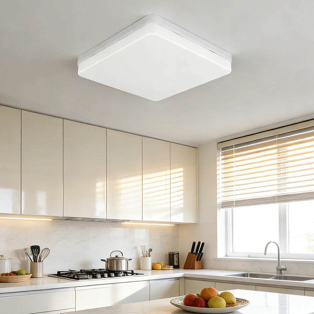 lampe led moderne blanc plat carré clips simple.surface 18w 24w 36w 48w