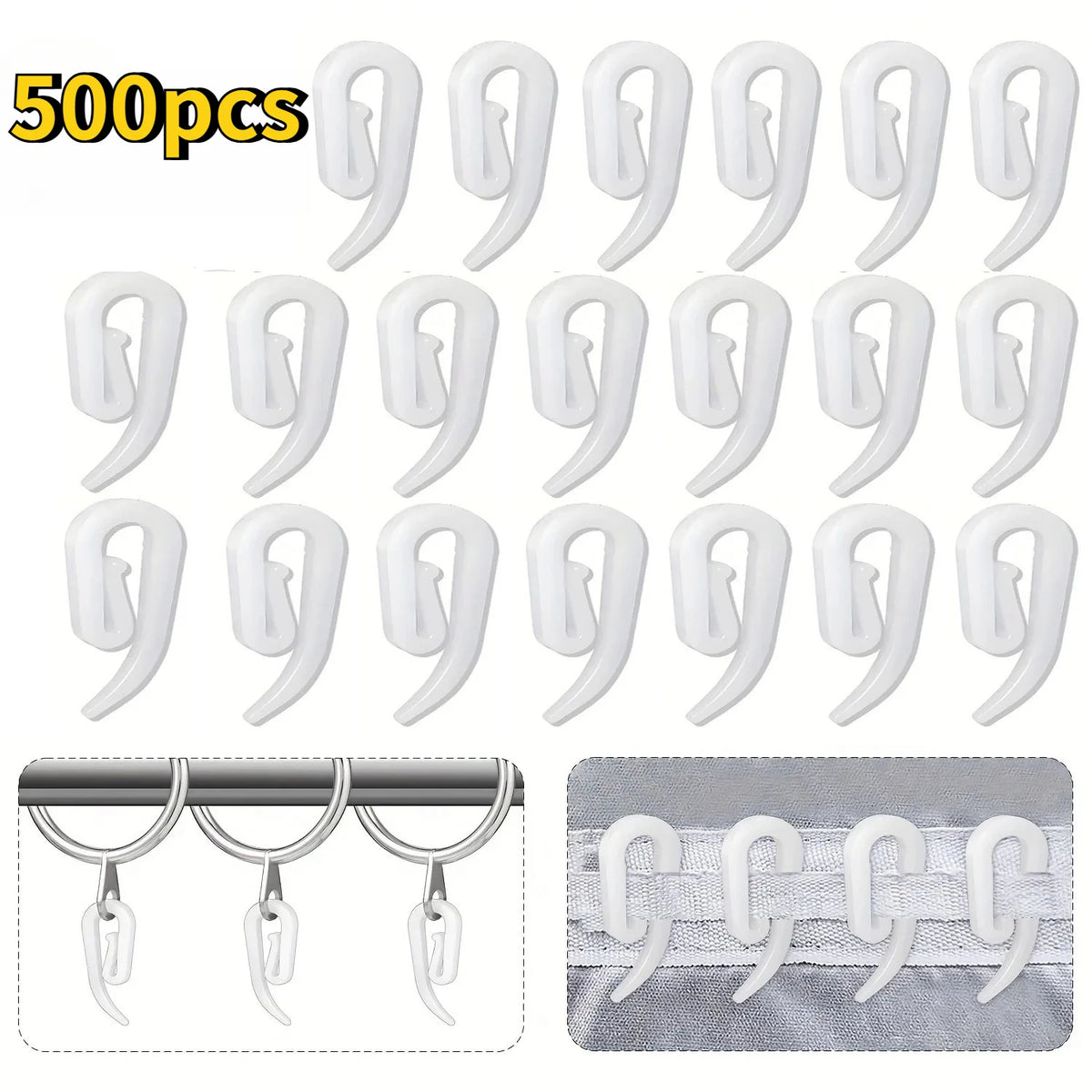 crochets suspension rideau blancs modernes pvc 100pcs 200pcs 500pcs accessoires fenêtres