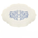 placemat silicone fleurs bleues blanc bordure embossée classique élégant imperméable cuisine table manger