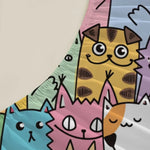 drap housse multicolore imprimé chats expressifs moderne coton polyester simple double queen king chambre