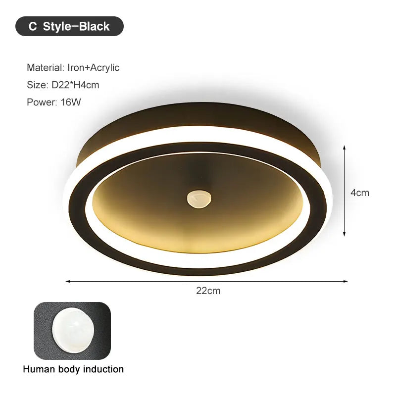 lumière détecteur mouvement noir blanc doré moderne flux lumineux led 249 2000v