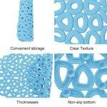 tapis bain moderne bleu clair motifs géométriques alvéolés semi transparent antidérapant respectueux environnement