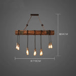 suspension lumineuse bois naturel ampoule filament industriel rustique verre translucide