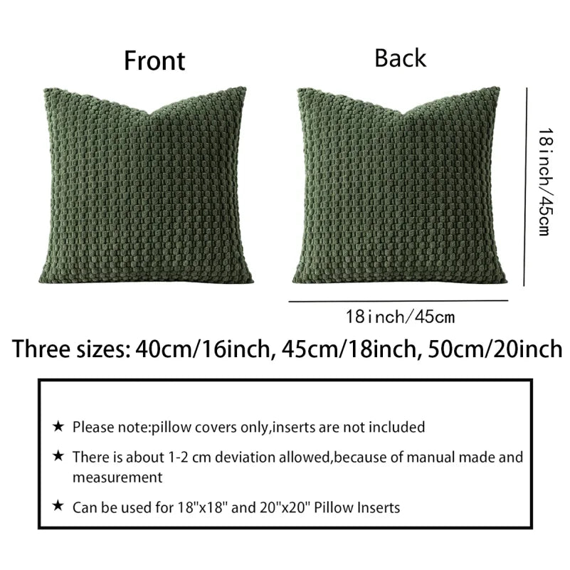 housse coussin carré géométrique polyester beige vert olive moderne 45x45cm 50x50cm decoration intérieure opaque