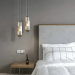 lampes suspendues modernes minimalistes gris fumé ambre transparent éclairage salon chambre étude