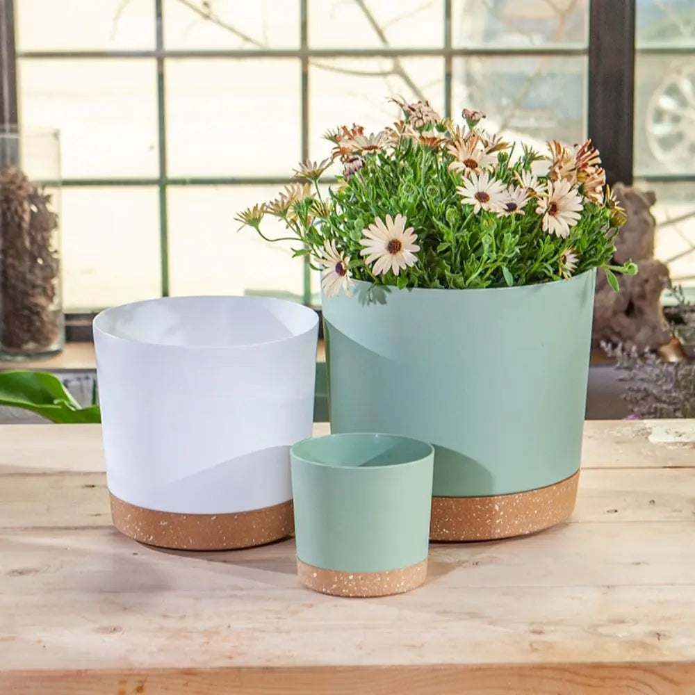 pots fleurs béton ciré moderne vert gris blanc opaques différents