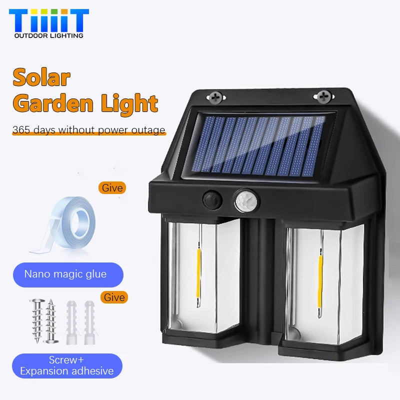 lampe solaire jardin led moderne ip65 étanche détecteur mouvement noir vis fixationsextérieur